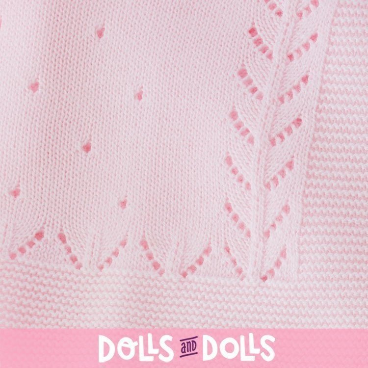 Complementos muñecas Así - Toquilla espigas de lana rosa