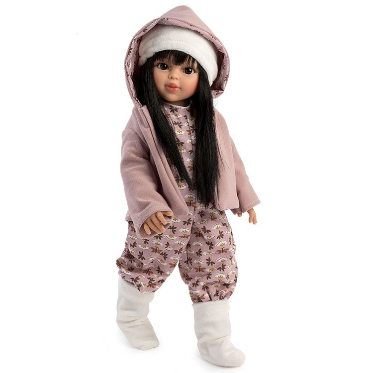 Muñeca Así 40 cm - Sabrina con mono estampado y chaquetón con capucha