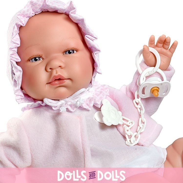 Muñeca Así 43 cm - María con conjunto pololo con rombos mini con chaqueta rosa