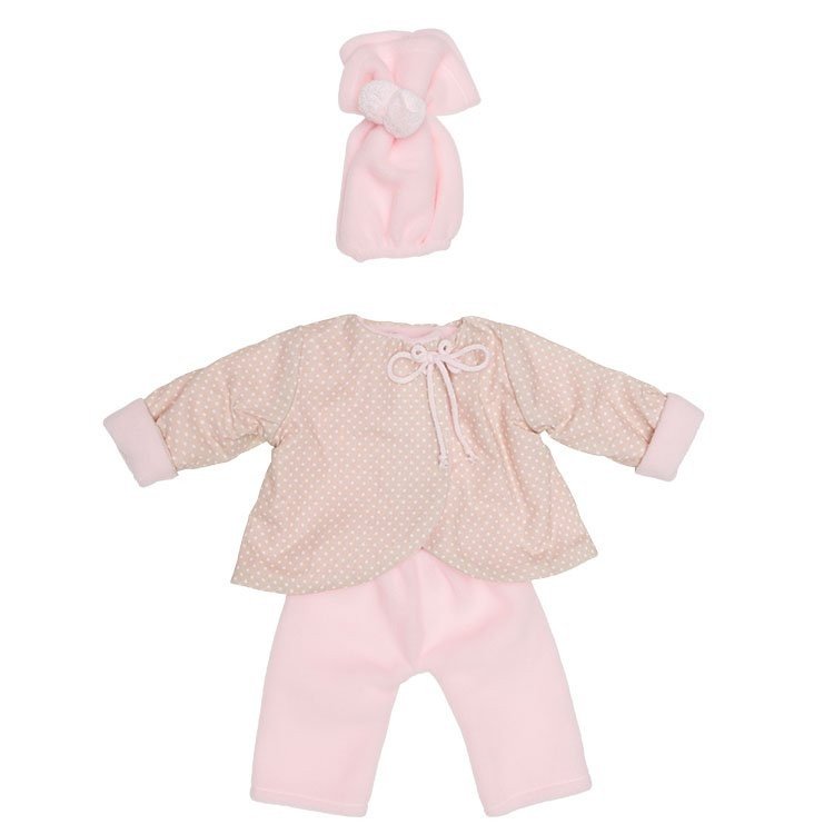 Ropa para Muñecas Así 43 cm - Conjunto chaquetón reversible rosa-beige para muñeca María