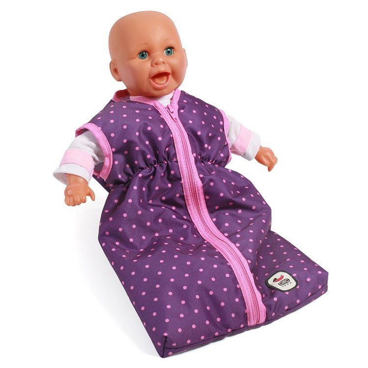 Saco de dormir para muñecas de hasta 55 cm - Bayer Chic 2000 - Puntos morado