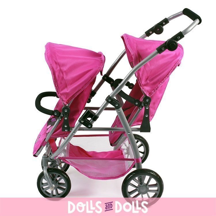 Sillita doble Vario 79 cm para muñecas - Bayer Chic 2000 - Bolitas Rosa