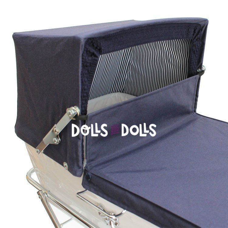 Cochecito Bebelux 78 cm para muñecas - Marino-Blanco Donosti
