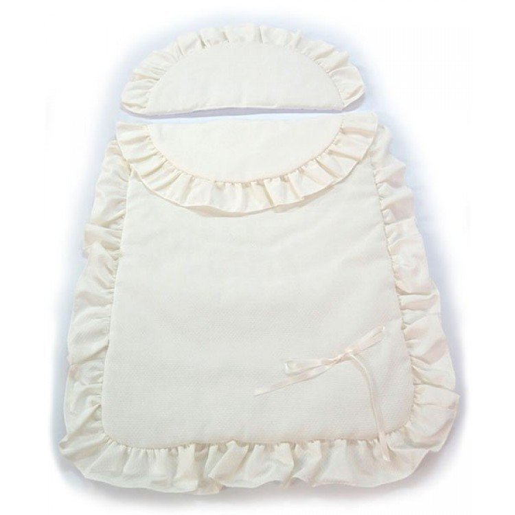 Colcha y almohada piqué BEIGE para cochecito Bebelux