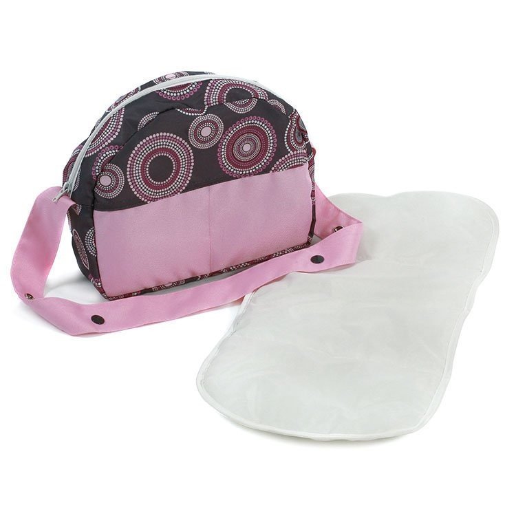 Bolso para cochecito de muñecas - Bayer Chic 2000 - Rosa claro y estampado de  perlas