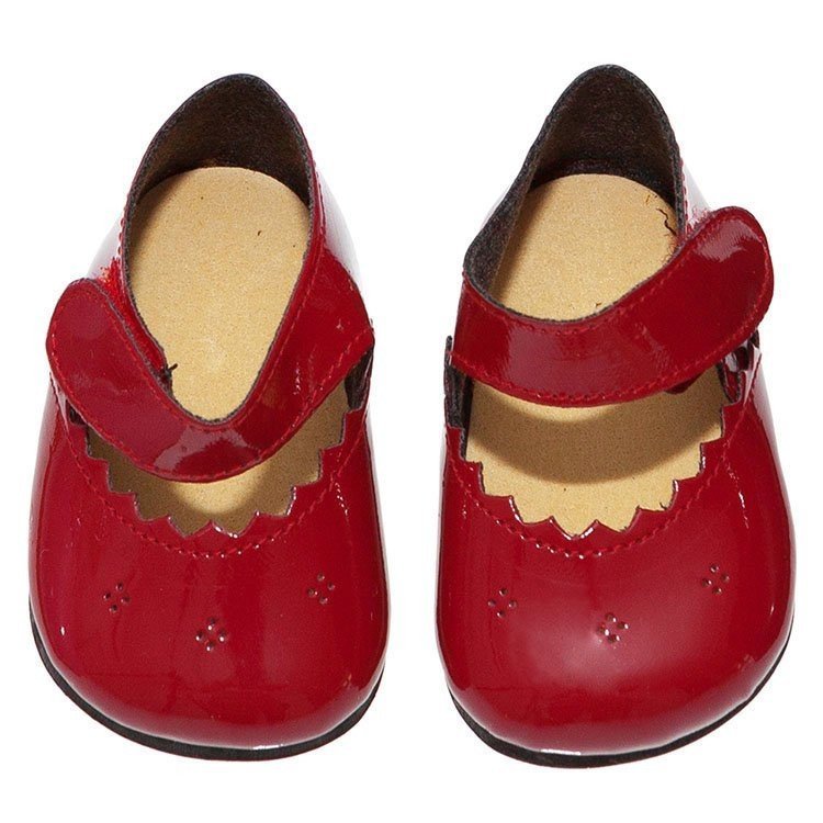 Complementos muñecas Así 43 a 46 cm - Zapatos merceditas rojo granate para muñecos María, Pablo, Leo y Serie Limitada