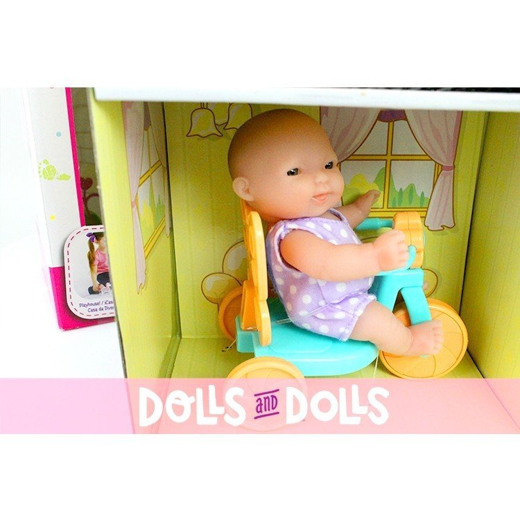 Casita de cartón con muñecas y accesorios - Designed by Berenguer - Lots to Love Babies