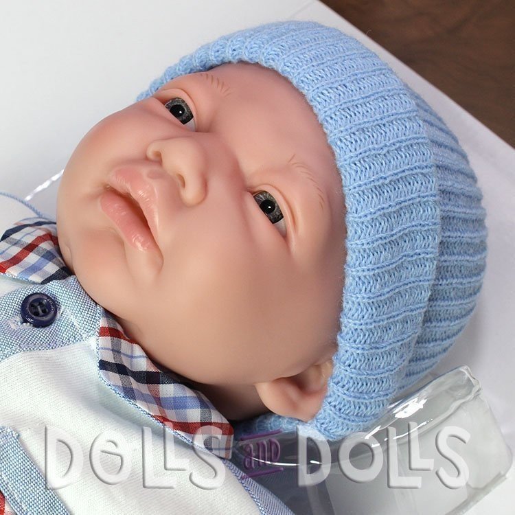 Muñeco Dolls by Berenguer 51 cm - Carlos con conjunto azul y blanco