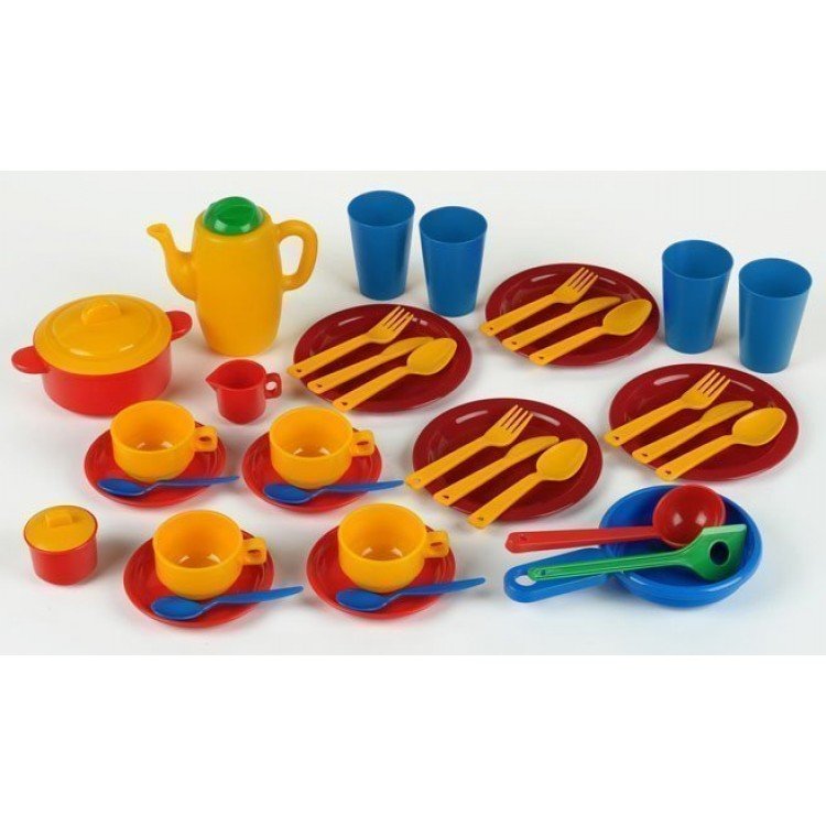Klein 9235 - Set de utensilios de cocina, comida y café juguete