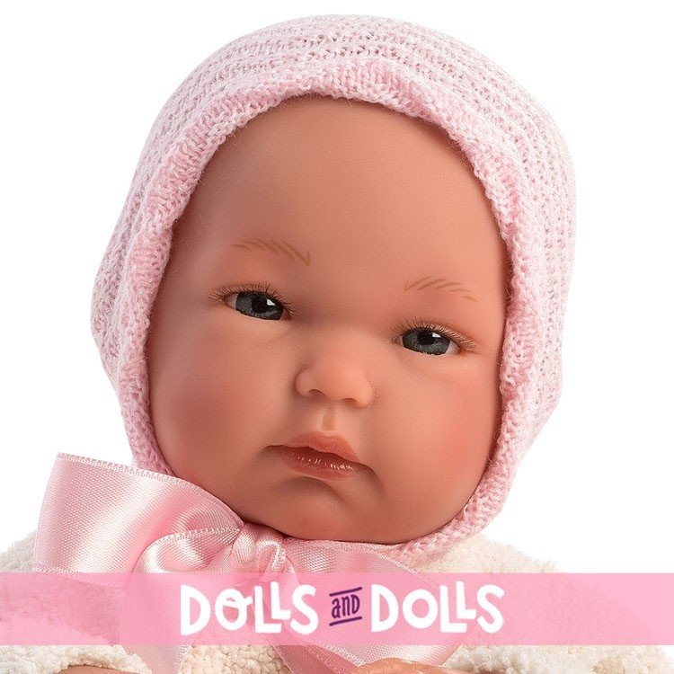 Muñeca Llorens 35 cm - Recién nacida Bimba con cambiador rosa