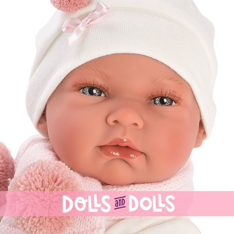 Muñeca Llorens 40 cm - Recién nacida Nica con nana rosa