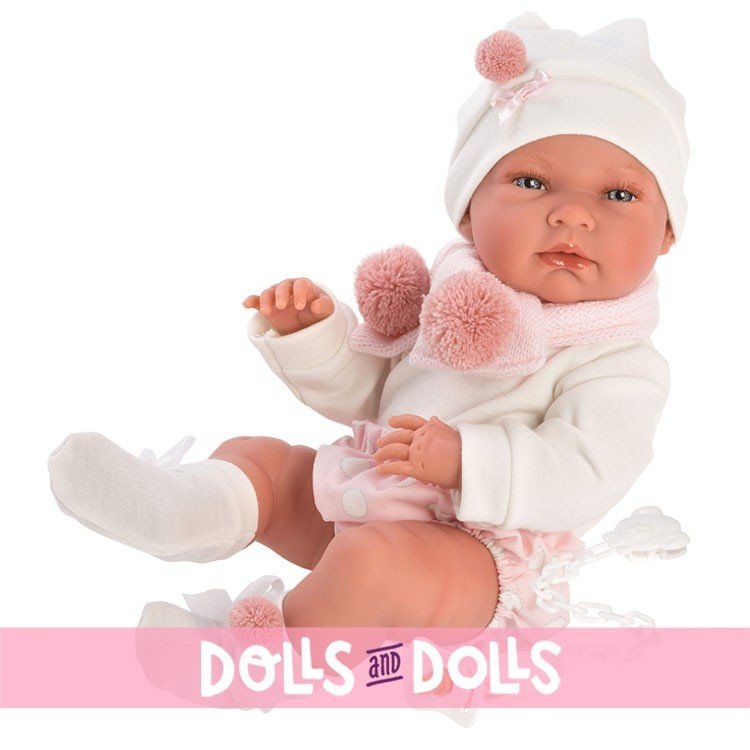 Muñeca Llorens 40 cm - Recién nacida Nica con nana rosa