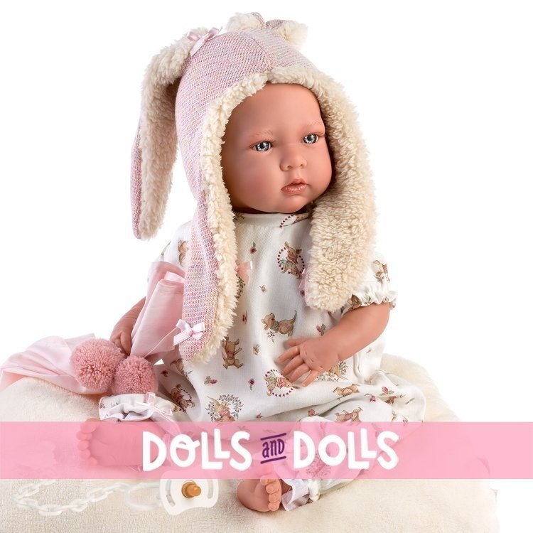 Muñeca Llorens 42 cm - Recién nacida Mimi llorona con cojín