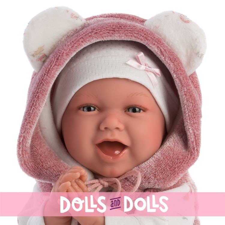 Muñeca Llorens 42 cm - Recién nacida Mimi sonrisas con chaqueta rosa