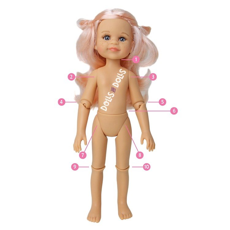 Muñeca Paola Reina 32 cm - Las Amigas Articuladas - Liu con conjunto rosa
