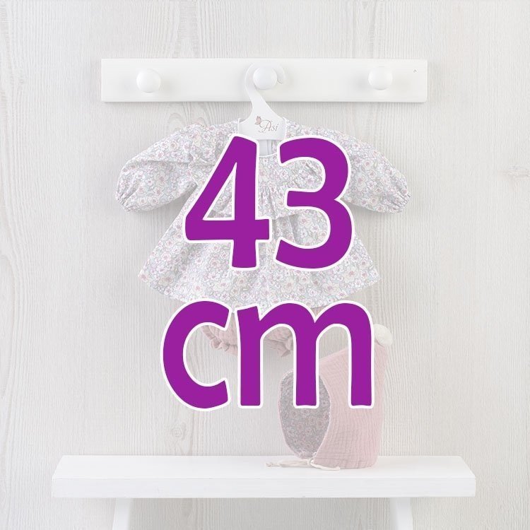 Ropa para Muñecas Así 43 cm - Camisa de flores con volante y pololo maquillaje para muñeca María