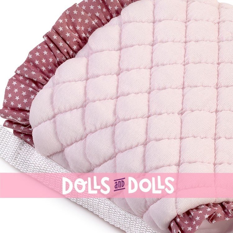 Complementos para muñecas Así - Portamuñecas rosa con estrellas blancas