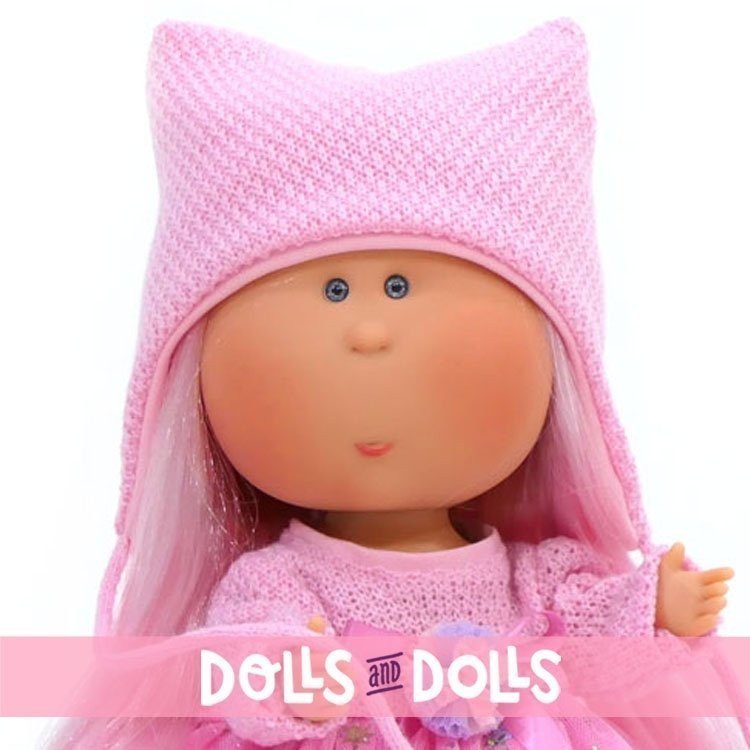 Muñeca Nines d'Onil 30 cm - Mia con pelo rosa y vestido de princesa