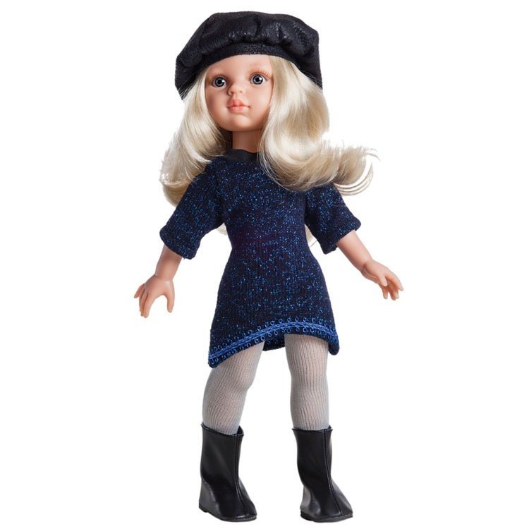 Muñeca Paola Reina 32 cm - Las Amigas - Claudia con vestido azul-negro brillante