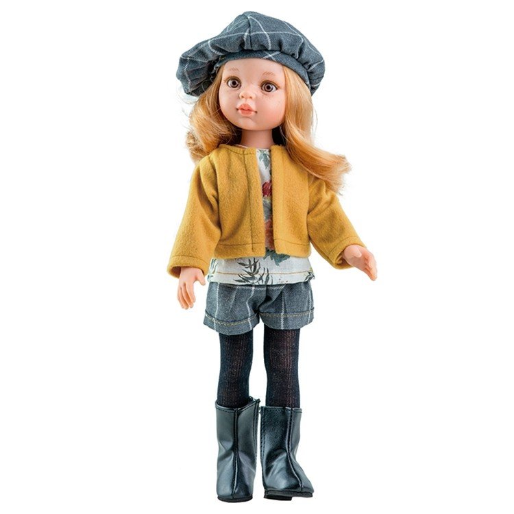Muñeca Paola Reina 32 cm - Las Amigas - Dasha con chaqueta mostaza y boina