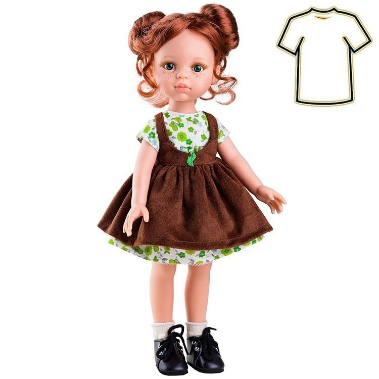 Ropa para muñecas Paola Reina 32 cm - Las Amigas - Vestido marrón de Cristi