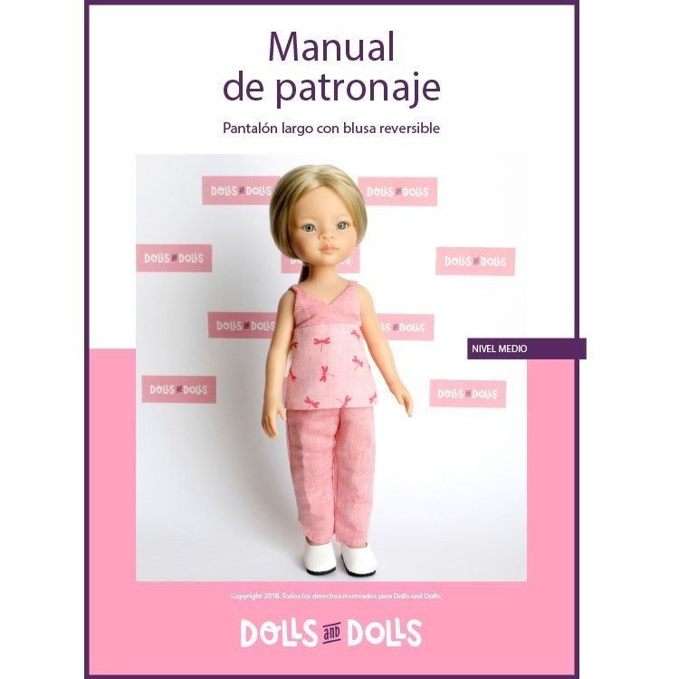 Patrón descargable Dolls And Dolls para muñecas Las Amigas - Pantalón largo con blusa reversible