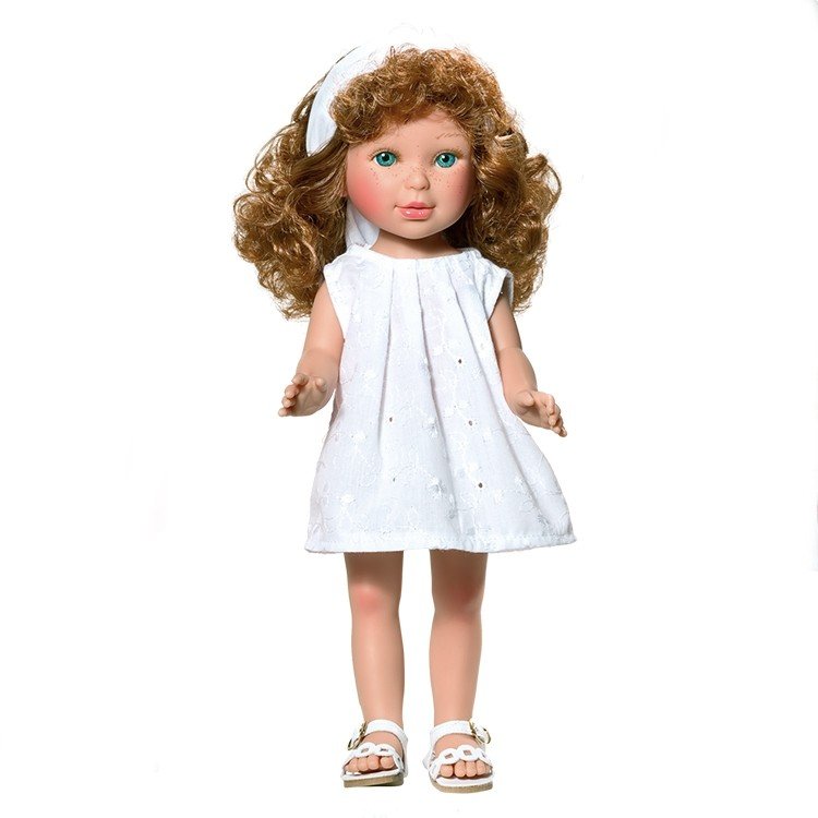 Muñeca Vestida de Azul 33 cm - Paulina pelirroja con vestido blanco - Dolls  And Dolls - Tienda de Muñecas de Colección