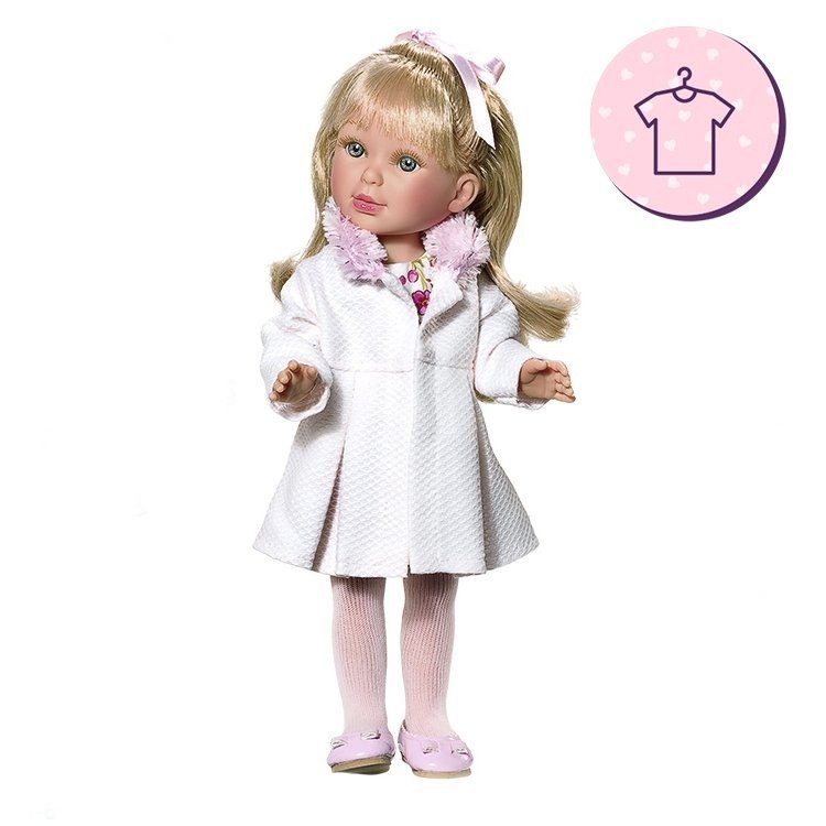 Ropa para muñecas Vestida de Azul 33 cm - Paulina - Abrigo rosa con vestido