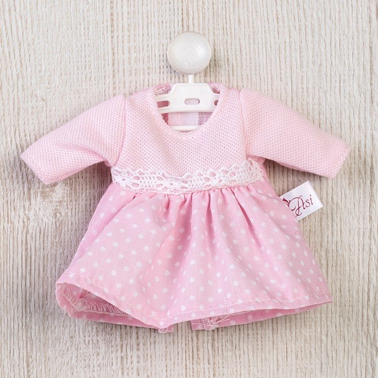 Ropa para Muñecas Así 20 cm - Vestido rosa con puntitos blancos para muñeca Bomboncín