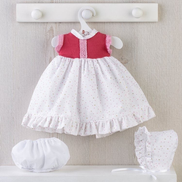 Ropa para Muñecas Así 36 cm - Faldón de estrellas con pechera de punto fresa para muñeca Koke