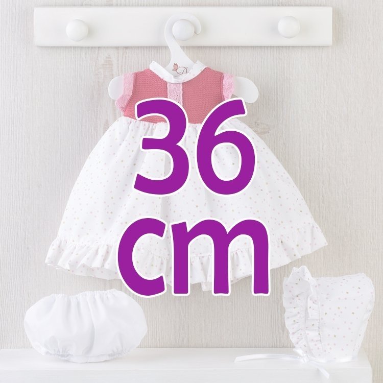 Ropa para Muñecas Así 36 cm - Faldón de estrellas con pechera de punto fresa para muñeca Koke
