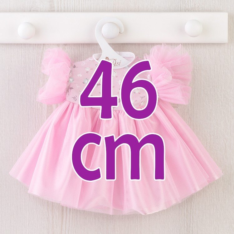 Ropa para Muñecas Así 46 cm - Vestido de tul rosa para muñeca Noor