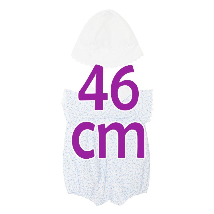 Ropa para Muñecas Así 46 cm - Ranita de flores celeste con picunela blanca para muñeco Leo