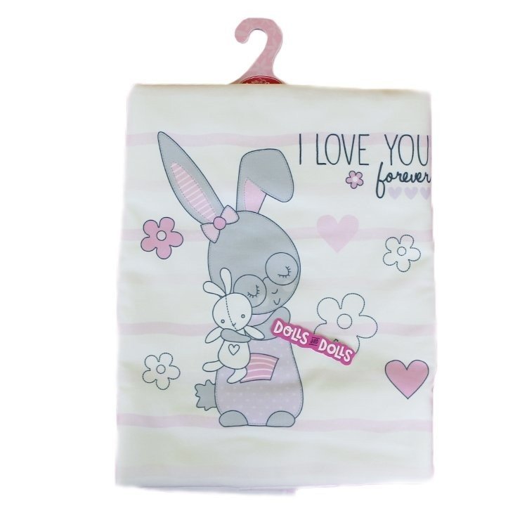 Complementos para muñecos Antonio Juan 40 - 52 cm - Mantita conejito "I love you forever"