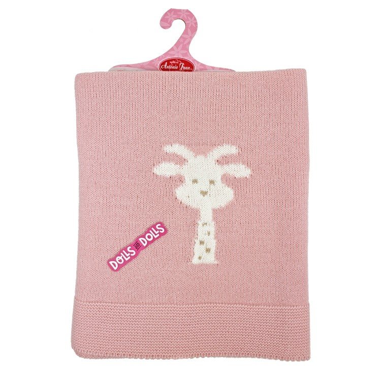 Complementos para muñecos Antonio Juan 40 - 52 cm - Toquilla de punto rosa con jirafa