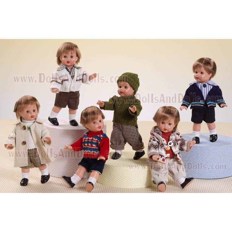 Muñeco Mini Juanín Pérez 21 cm - Con pantalón beige y chaqueta con cenefas