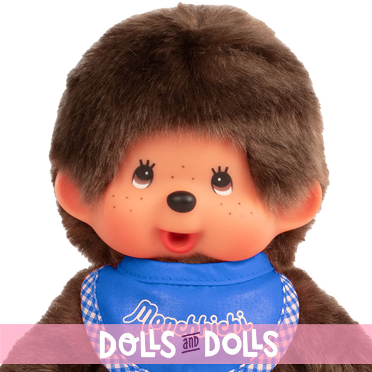 Muñeco Monchhichi 20 cm - Chico clásico con pechito azul