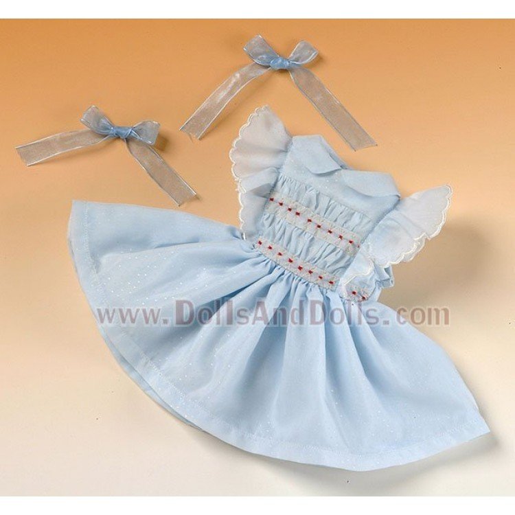 Vestido celeste bordados