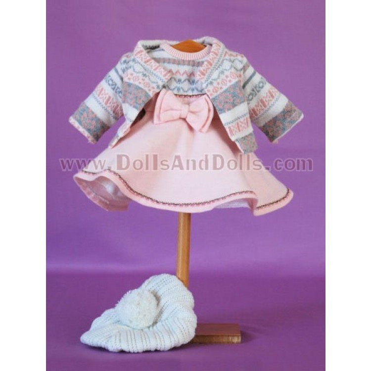 Vestido chaqueta punto gris rosa