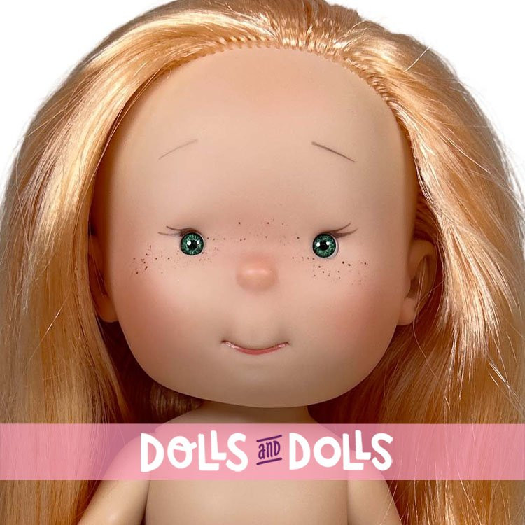 Muñeca Nines d'Onil 30 cm - Pippa con pelo pelirrojo liso y ojos verdes - Sin ropa
