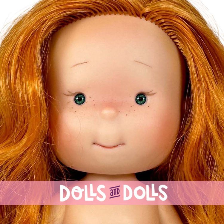 Muñeca Nines d'Onil 30 cm - Pippa con pelo pelirrojo ondulado y ojos verdes - Sin ropa