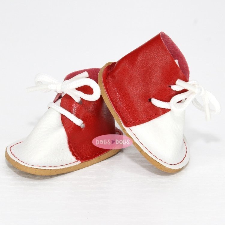 Complementos para muñecas Nines d'Onil 30 cm - Mia - Zapatos blancos y rojos con cordones