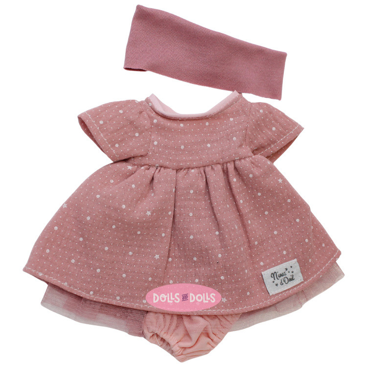 Ropa para Muñecas Nines d'Onil 37 cm - Joy - Vestido rosa con turbante