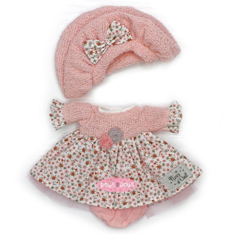 Ropa para Munecas Nines d Onil 23 cm Little Mia Vestido de lana rosa con flores Dolls And Dolls Tienda de Munecas de Coleccion