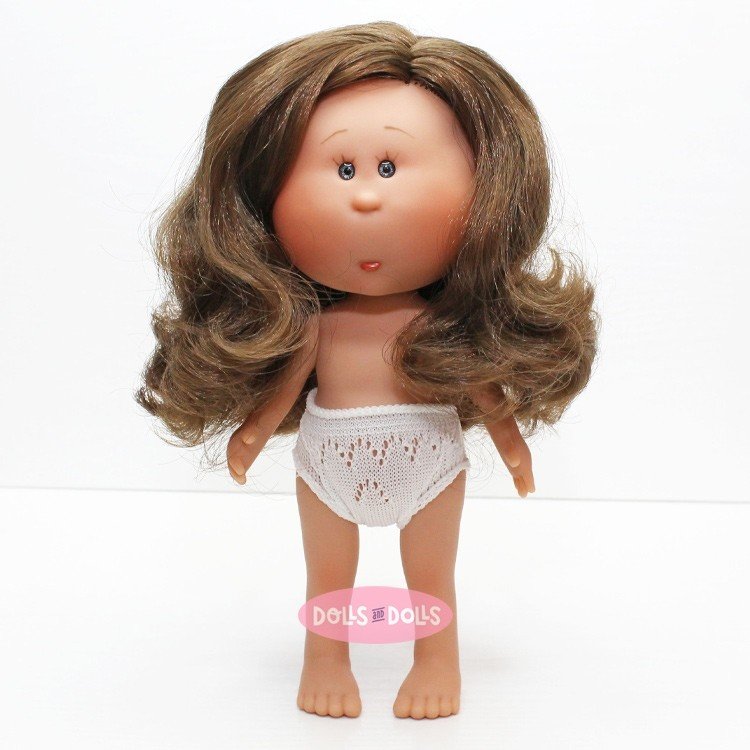 Muñeca Nines d'Onil 23 cm - Little Mia morena con pelo ondulado - Sin ropa
