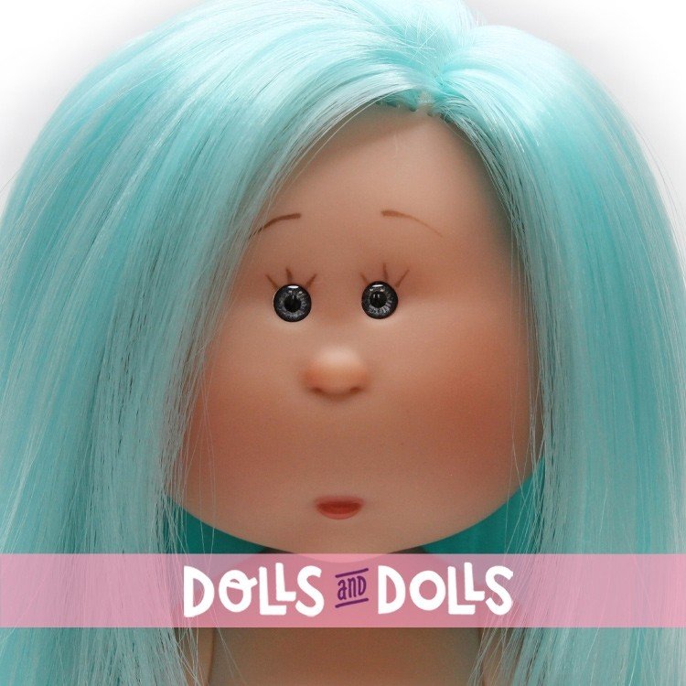 Muñeca Nines d'Onil 23 cm - Little Mia con pelo azul liso - Sin ropa