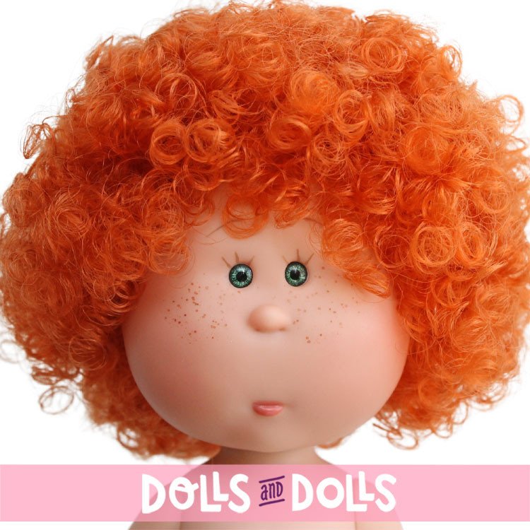 Muñeca Nines d'Onil 23 cm - Little Mia con pelo pelirrojo rizado - Sin ropa