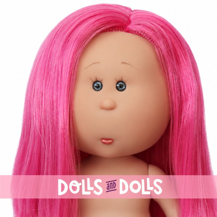 Muñeca Nines d'Onil 23 cm - Little Mia con pelo liso rosa - Sin ropa