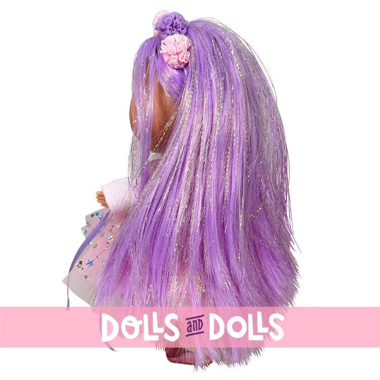 Muñeca Nines d'Onil 30 cm - Mia Glitter con pelo lila