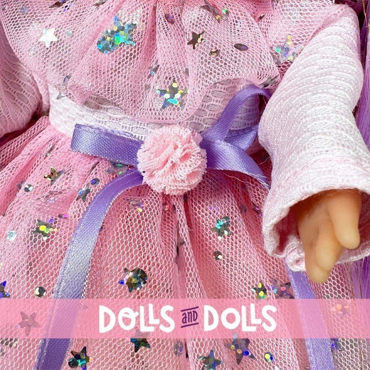 Muñeca Nines d'Onil 30 cm - Mia Glitter con pelo lila